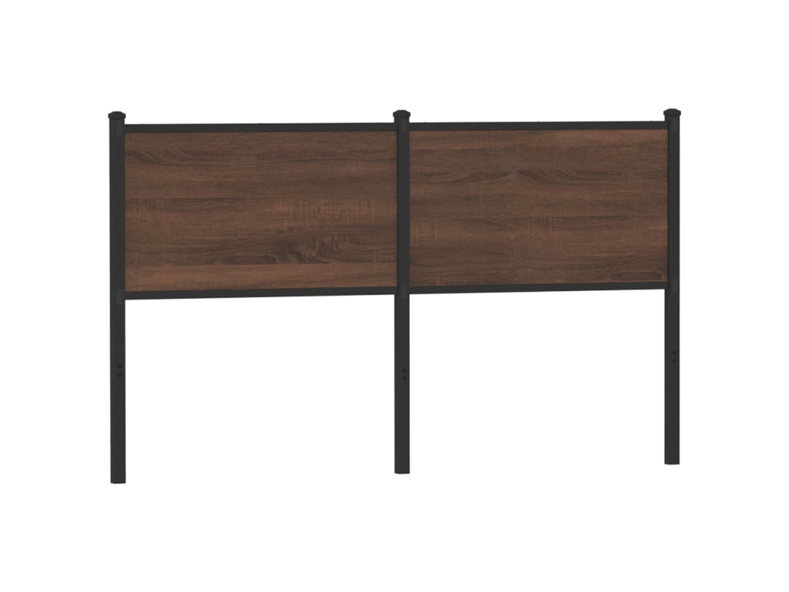 Cabecero De Madera De Ingeniería Y Acero Marrón Roble 150 Cm