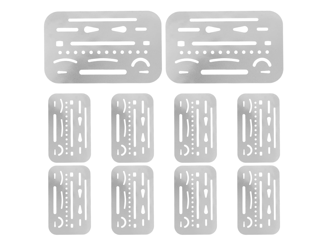 Regla Deslizante De 10 Piezas Para Medir La Costura Con Protectores De Goma De Borrar Para Dibujar.