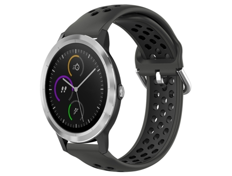 Correa Smartwatch para Garmin Vivoactive3 20mm Silicona Deportiva Transpirable Perforada (Negro)