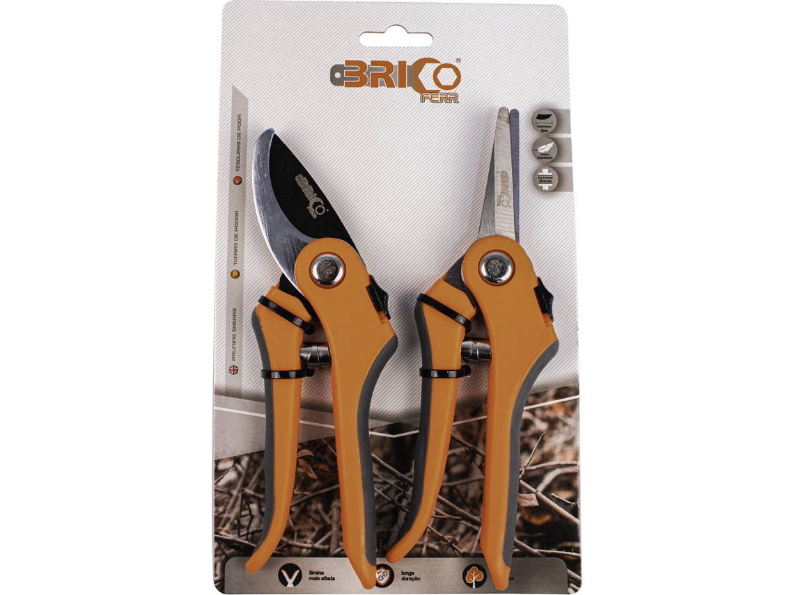 Bricoferr Kit De 2 Tijeras Para Vendimia/forestales Y Corte De 20 Cm.