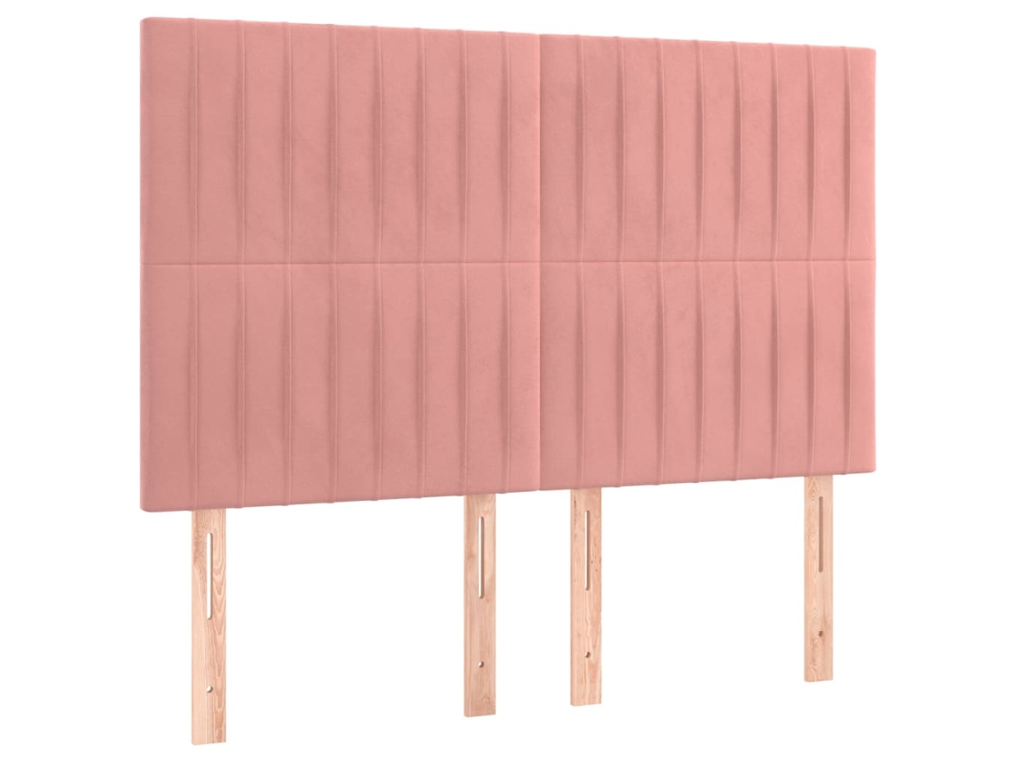 Cabecero Rosa 144x5x118/128 cm Terciopelo EXCLUSIVO MAISON