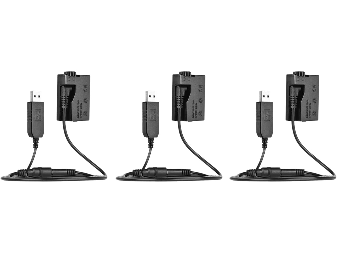 3 Baterías Ficticias E8, Cable De Banco De Cc, Adaptador Usb De Repuesto Para Lp