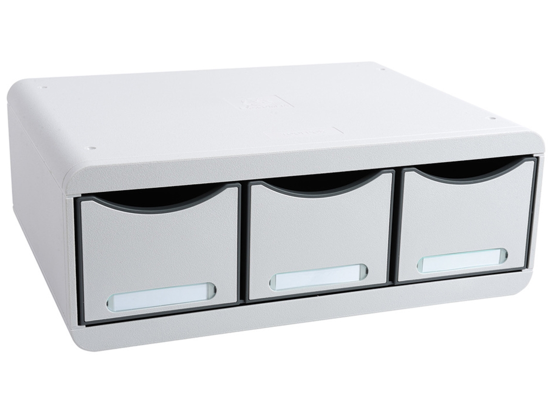 Caja de Gaveta EXACOMPTA Toolbox Maxi 3 Gavetas Gris Claro