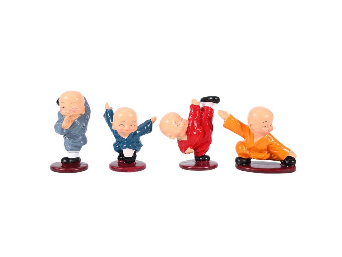 Pequeñas Estatuas De Resina De Monjes De Kung Fu Para Decoración Del Hogar U Oficina. Regalo Ideal.