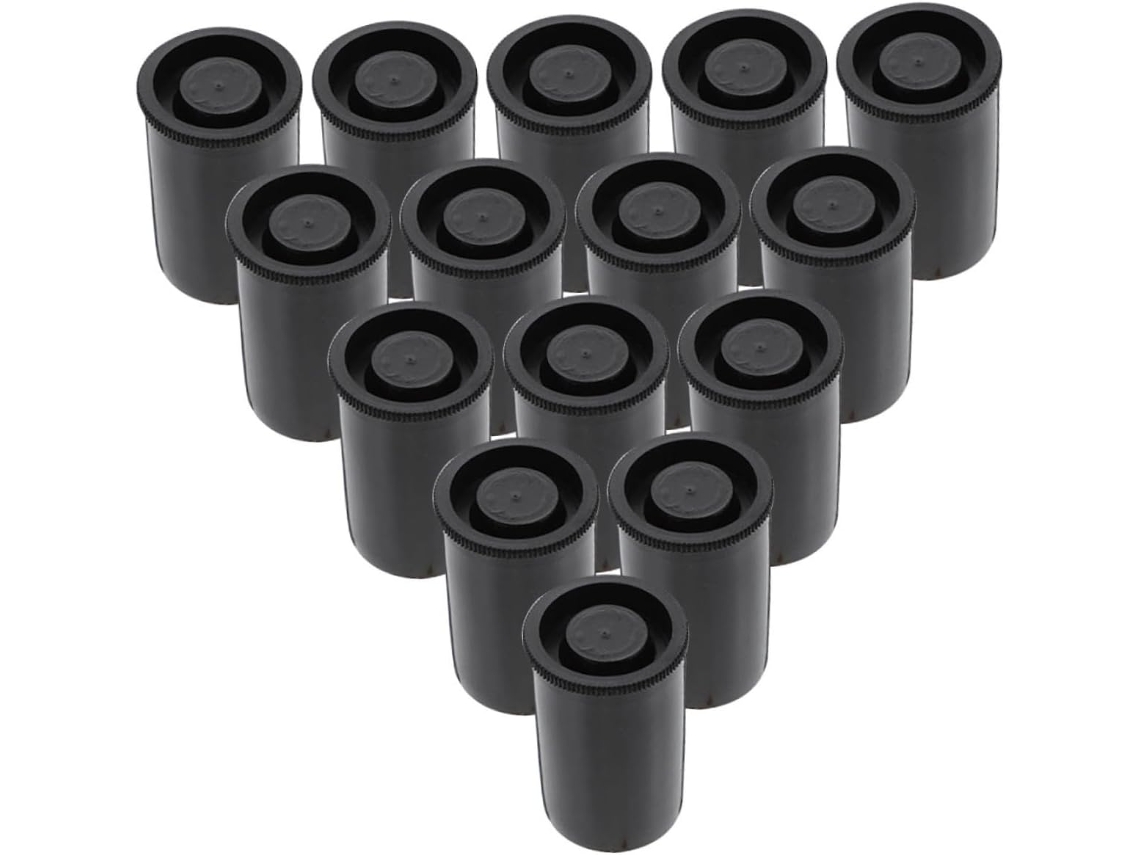 Tapones vacíos para cartuchos de película fotográfica, paquete de 50 unidades, color negro.