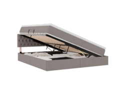 Maison Exclusive - Cama Con Almacenamiento Y Led Con Led Taupé 180 X 200 Cm Tela