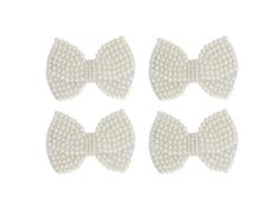 4 Clips Decorativos Con Lazo Y Cuentas Para Zapatos De Tacón Alto De Novia