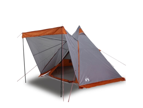 Tienda de campaña familiar tipi 6 personas impermeable gris VIDAXL