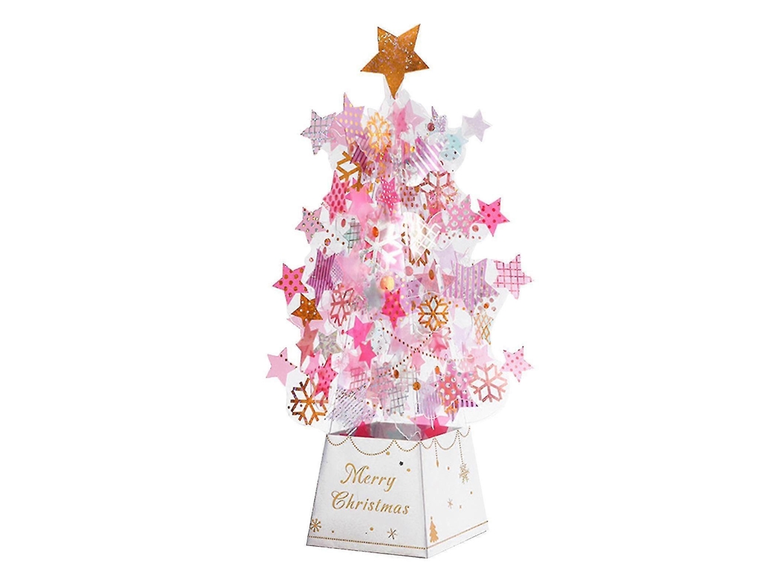 Tarjeta navideña 3D, regalo navideño tridimensional creativo, adorno navideño de cristal Hengjian
