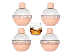 Molde De Hielo Esférico 4 Piezas, Cubo De Hielo De Silicona Para Whiskey Y Cócteles, Tamaño Grande 2.5 Pulgadas, Material Seguro Bpa Free
