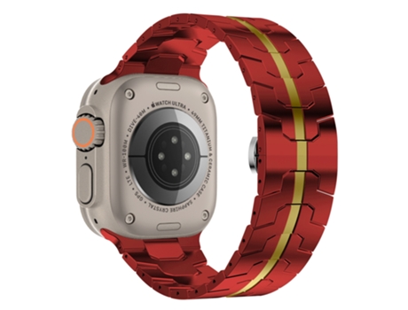 Correa de reloj inteligente de acero para Apple Watch Series 8 y 7 de 41 mm / SE 2 y 6 y SE y 5 y 4 de 40 mm / 3 y 2 y 1 de 38 mm (oro rojo)