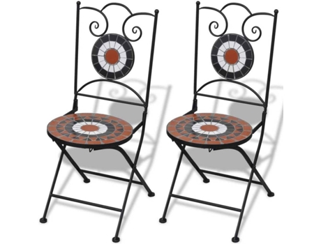 Conjunto 2 Silla Jardin VIDAXL Multicolor Metal