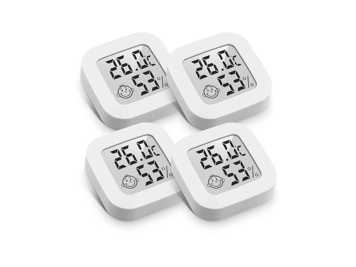 2026altiro-termómetro-higrómetro Digital Mini De Alta Precisión Para Uso En Interiores, Indicador De Confort (4,3 Cm X 4,3 Cm, Blanco, 4 Unidades)