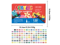 Rotuladores de pintura acrílica para niños, punta suave, 120 colores Gertiz