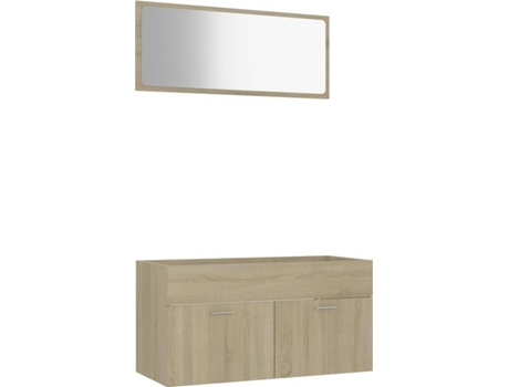 Conjunto 2 de muebles de baño VIDAXL contrachapada color roble Sonoma