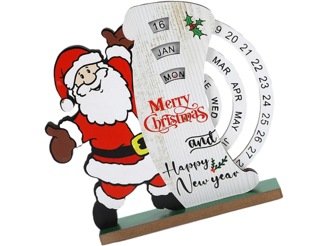 Calendario Navideño De Madera, Cuenta Atrás Para Las Fiestas, Fechas Ajustables