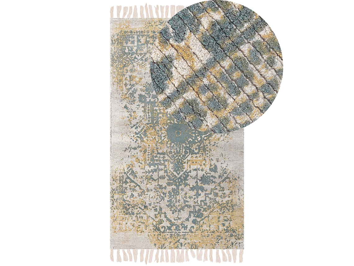 Alfombra de patrón oriental BELIANI Boyali de Viscosa Verde 80x150