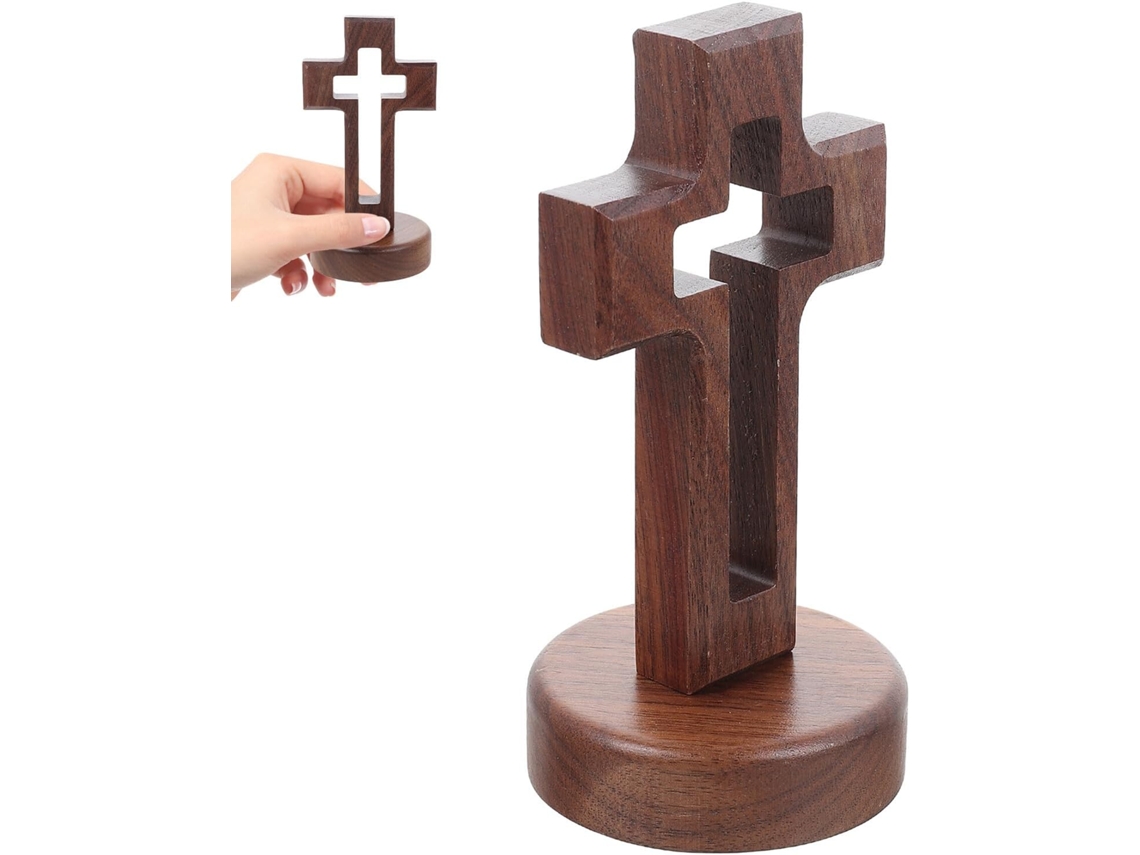 Madera Artesanal Estable Nogal Negro Decoración Religiosa Oficina Hogar Adorno Cristiano Compacto Estar