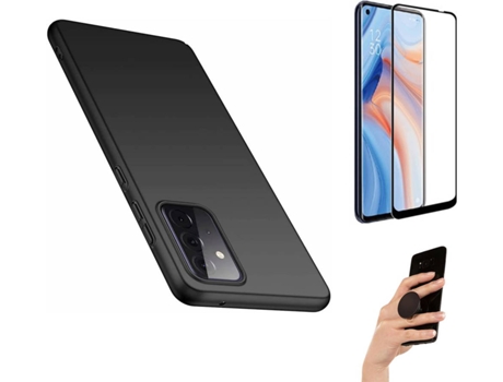 Carcasa y Protector de Pantalla Oppo Reno 6 5G Negro