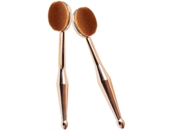 Set De 2 Brochas Multifuncionales Para Maquillaje Facial, Oro Rosa