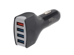Cargador De Coche Con Socket, 4 Puertos Usb Qc 3.0, Cargador Rápido Para Teléfonos Móviles En Coche