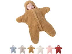 Macacão Estrela Do Mar Bebê Chrui Fleece Quente 6 Meses 65cm (castanho)