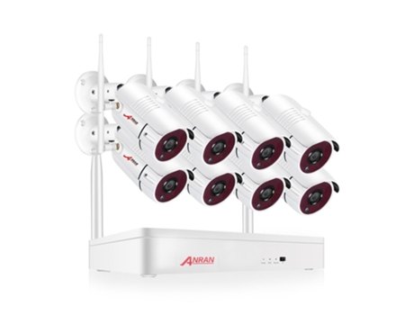 Sistema de Vigilancia SLOWMOOSE Ip 2Mp Inalámbrico P2P Wi-Fi (8 Cámaras 8 Canales Nvr - 2T)