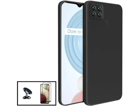 Kit Carcasa + Protector de Pantalla + Soporte Realme C25Y PHONECARE Silicona Liquida