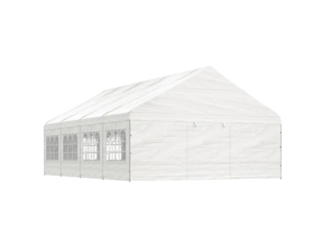 MAISON EXCLUSIVE Cenador con techo polietileno blanco 8,92x5,88x3,75 m
