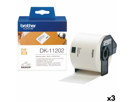 Etiquetas para Impresora Brother DK-11202 62 x 100 mm Negro/Blanco (3 Unidades)