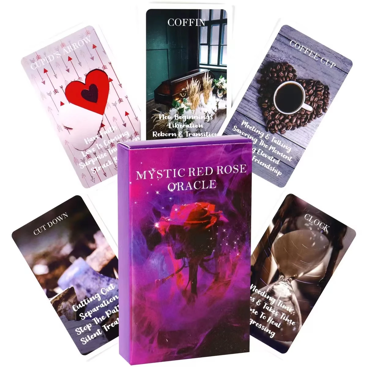 Leitura De Tarot Oráculo Da Rosa Vermelha Misteriosa Para Lazer E Adivinhação. Baralho De Tarot Com 53 Cartas.
