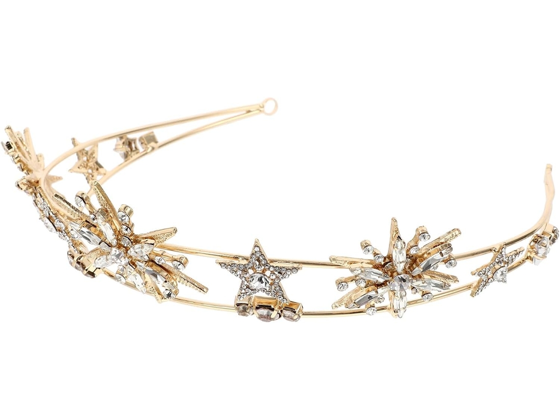 Tiare De Mariée Étoile En Alliage Dorado Diadème Décoratif Pour Jeune Fille Accessoire Mariage