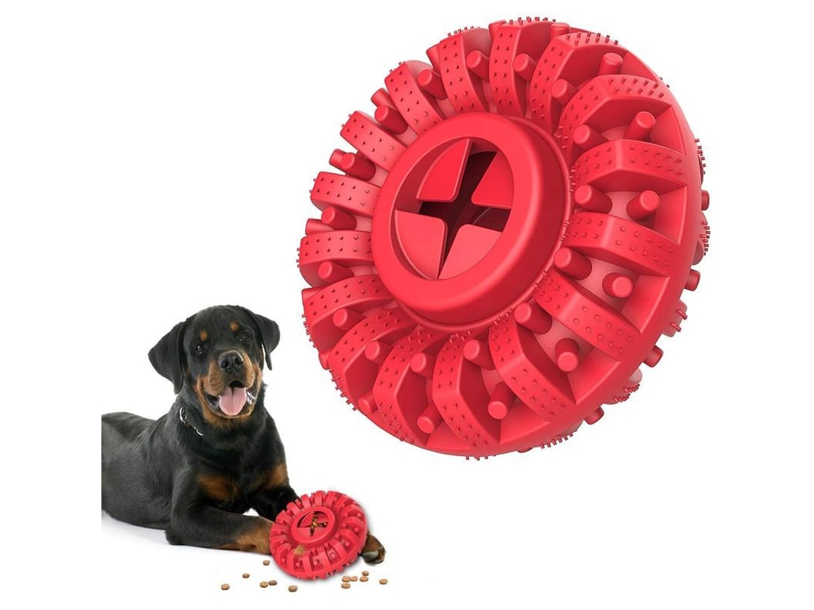 Juguete Masticable Duradero Para Perros Aggresivos, Lata Sólida De Caucho No Tóxico, Limpieza Dental Para Perros Grandes Y Medianos Rojo