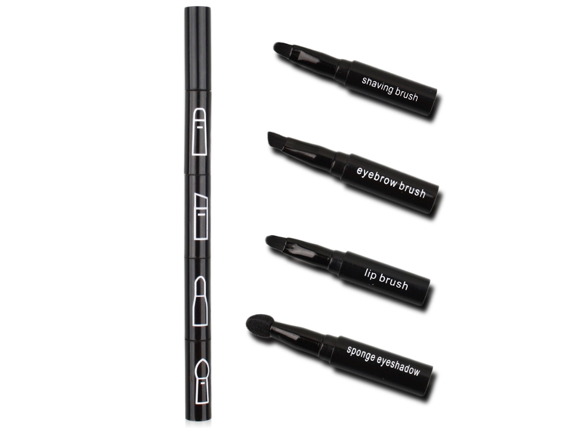 Brochas de maquillaje portátiles para ojos y labios