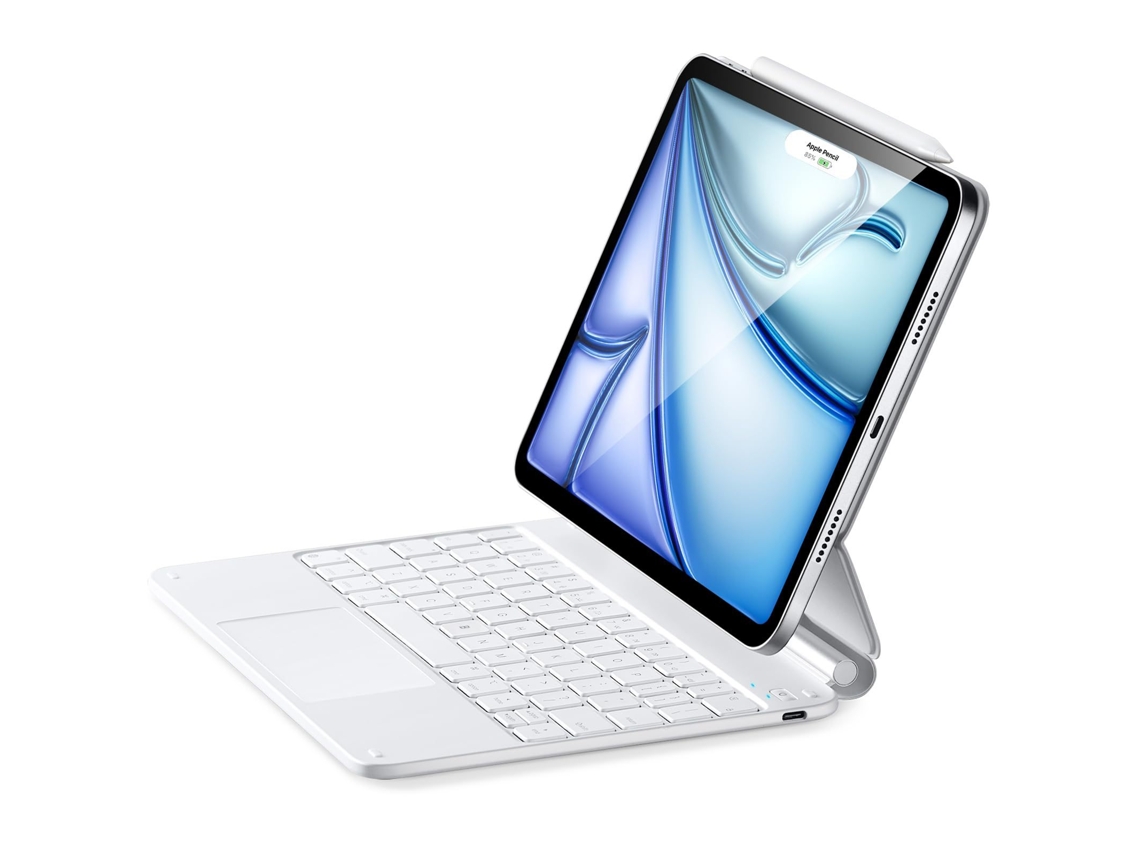 Teclado magnético mágico con protector de pantalla táctil Bluetooth para iPad 10 (blanco) Ushion (2022)