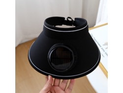 Sombrero de sol eléctrico de ala ancha para hombre con ventilador y protección UV. MDUG (negro)
