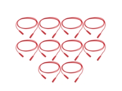 Kit De 10 Cables De Prueba Eléctricos De 0,44 Mm² Con Conector Banana Hembra A Hembra De 2 Mm J.70029 Rojo