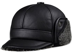 Casquette De Baseball Réglable En Cuir Véritable For Homme – Plate Fausse Fourure Solide (café, Xl)
