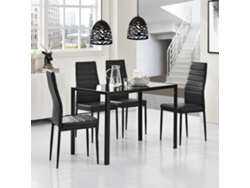 Juegos de Comedor [EN.CASA] Negro (metal , cuero sintético - 105 x 60 x 75 cm)