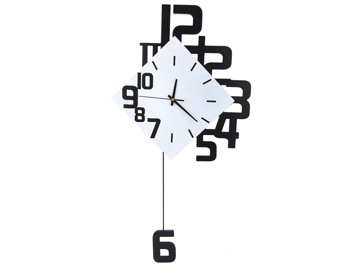 Reloj De Pared De Hierro Forjado Estilo Nórdico Colgado Con Péndulo Para Sala O Bar