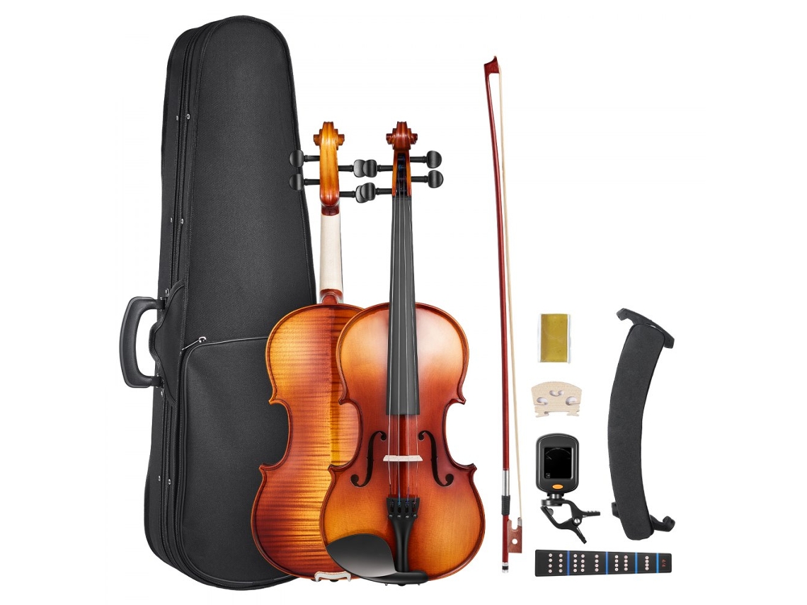 Violín 4/4 En Madera Maciza Con Acabado Brillante Y Accesorios Tekmaquinas