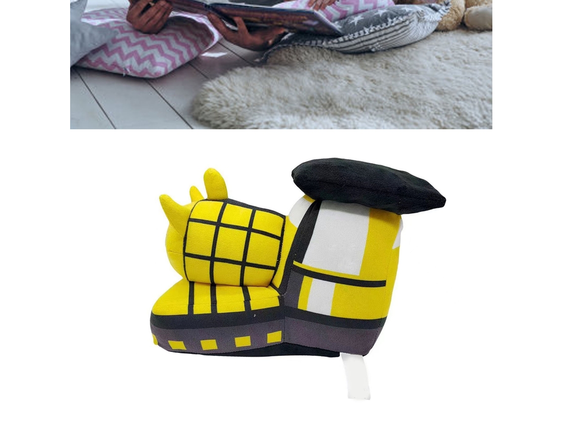 Muñeco De Peluche Con Forma De Tren, Bonito, De Algodón Pp Suave, Apto Para Niños, Blanco Y Amarillo.