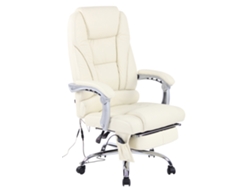 Silla de oficina Pacific de piel auténtica con función de masaje de crema CLP