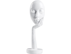 Estatua Abstracta De Resina Con Máscara Nórdica, Arte Creativo Para La Decoración Del Hogar, Blanco Y Negro.