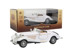 Coche De Juguete Clásico De Retroceso Con Luces Y Sonidos, Simulación, Aleación Blanca.