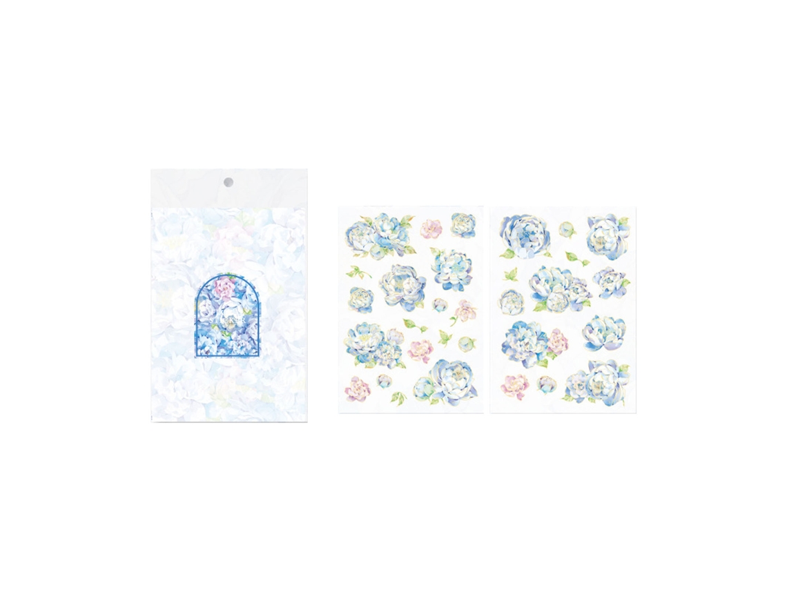 2 hojas de pegatinas de flores para mascotas, duraderas e impermeables, para scrapbooking y manualidades, color azul.