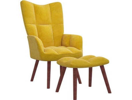 Silla de relajación VIDAXL Amarillo Terciopelo (61.5x69x95.5 cm)