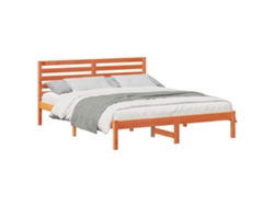 Maison Exclusive - Estructura De Cama Con Cabecera Marrón Cera 150 X 200 Cm