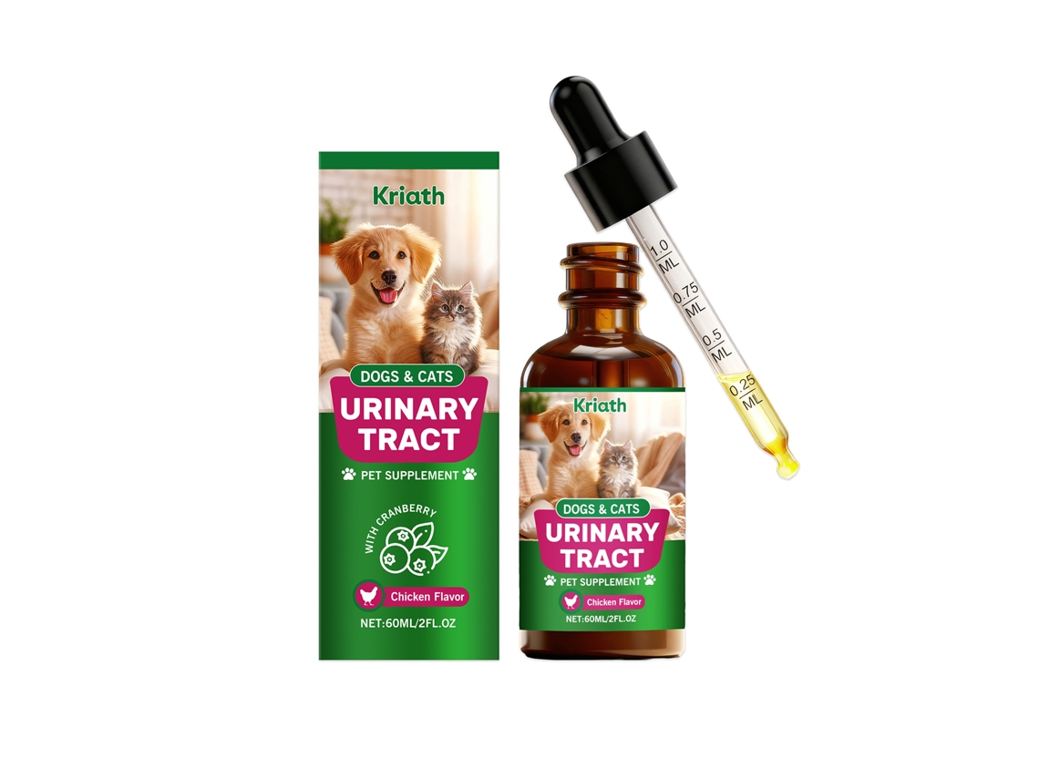 Gotas Kriath para perros y gatos, sabor suave a pollo.