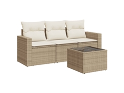 Maison Exclusive - Juego De Sofás Jardín Con Cojines 4 Pzas Ratán Sintético Beige